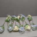 Tigeen Artificial Flowers Artificial Peonies Silk Flowers Faux Peony Fake Peony Silk Hydrangea Bouquet for Wedding Table Centerpiece Floral Vase Decor(White,Blue,12 Bundles)