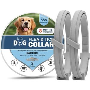Flea Collar for Dogs, Tick Collars for Dogs, Dog Fleas Collar, 8-Month Protection,Safe Repellent for Fleas, Ticks & Mosquitoes,Fits Small, Medium & Large Dog-2P