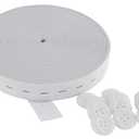 Flat Sewing Band Spool with Buttonholes Elastic Stretchable, Ideal for DIY Waistbands and Necklines (White, 3/4 inch X 12Y)