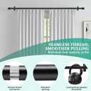 Curtain Rods for Windows 72 to 144 Inches, Adjustable 1 Inch Black Curtain Rod for Outdoor Indoor, Modern Heavy Duty Drapery Rod, Room Divider, All Metal, Easy Install