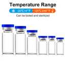 2ml Sealed Vials with Self Healing Injection Port and Plastic-Aluminum Flip Caps,Glass Empty Vials for Injection 50 Pack