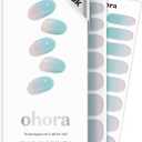 ohora Semi Cured Gel Nail Strips (N Soap Bubble) - Works with Any Lamps, Salon-Quality, Long Lasting, Easy to Apply & Remove