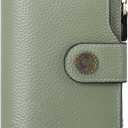 Falan Mule Women's Lightweight Genuine Leather Wallet, Includes Card Holders, RFID-Blocking, Lightweight, Photo & ID Holder, Green