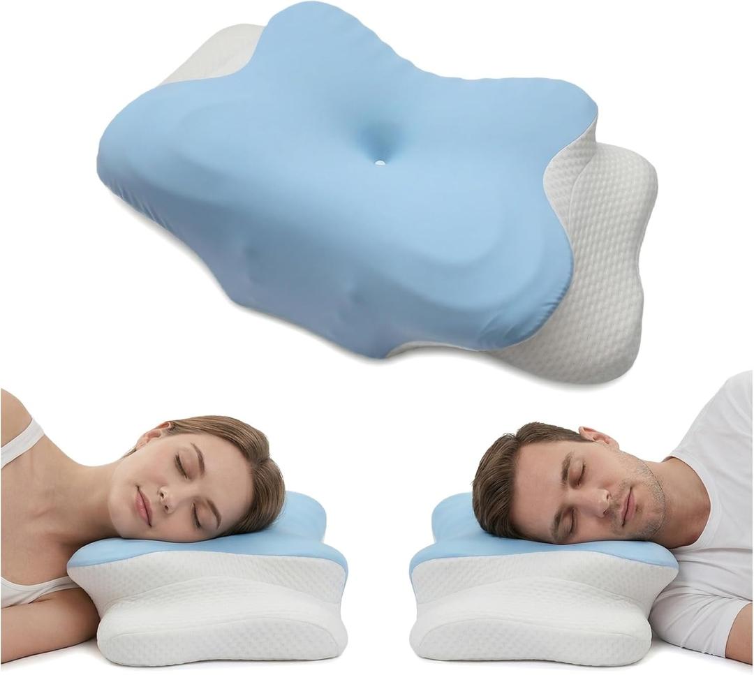 Cervical Pillow for Neck Pain Ergonomic Memory Foam Bed Pillow for Side and Back Sleepers with Adjustable Height, Breathable Cooling Cover Orthopedic Support for Spine Alignment