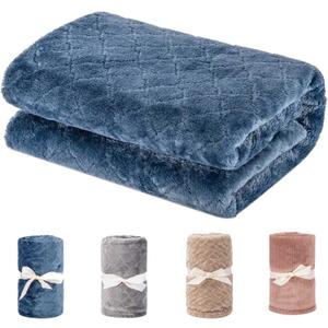 FABRICASTLE Baby Blanket 30" x 40" for Boys and Girls Super Soft Cozy Blankets for Infants Stroller Blanket (Blue, 30" x 40")