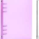 BAOFALI A5 6 Ring Binder Cover Clean Transparent Soft PVC for Refillable Notebook Shell withMatte surfaceforStamp & Die Storage (Purple) (9 x 6.9 inches)