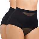 Nebility 2 Piece Tummy Control Shapewear Butt Lifting Underwear for Women Lower Belly Waist Trainer Seamless Faja Body Shaper L