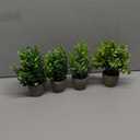 4 Pack Fake Plants Ceramic Mini Artificial Greenery Potted Plants for Home Decor Office Decor Room Decor Farmhouse Decor Indoor Table Bathroom Decor (Gray)