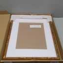 ArtXO 16"x20" Picture Frame Wooden, Display Pictures 11"x14" with Mat or 16"x20" Without Mat, Gold Bamboo Poster Frames,Hanging Photo Frame Wall (Gold03(wide:17.5mm)(with Mat,Plexiglass,Back))