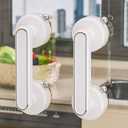 KAFENDA New Powerful Large Suction Cup Handle, Glass Door and Window Handle, Cabinet, Refrigerator, Furniture Auxiliary Handle, no Need for Drilling Installation, Detachable (Large White)