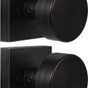 coolnews 2 Pack Oil Rubbed Bronze Dummy Door Knobs Interior, Single Sided Square Modern Dummy Door Knob Door Handle for Hall/Closet, Antique Bronze