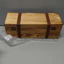 MyGift Wooden Wine Gift Box, Whiskey Box with Locking Latch & Leather Straps, for Christmas, Wedding Champagne, Beer,Vintage Rustic Brown, 14x5x5 Inches