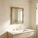 OIGUMR Decorative Wall Mirror, Gold,Freestanding or Wall Mount,13x 16 inch