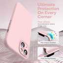 2 x HATOSHI for iPhone 13 Case, Liquid Silicone Upgraded [Camera Protection] with [2 Screen Protectors], Soft Anti-Scratch Microfiber Lining Shockproof Phone Case for iPhone 13 6.1 inch, Chalk Pink