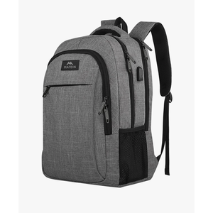 MATEIN Travel Laptop Backpack, Business Anti Theft Slim Sturdy Laptops Backpack with USB Charging Port, Water Resistant College School Computer Bag Gift for Men & Women Fits 15.6 Inch Notebook, Grey