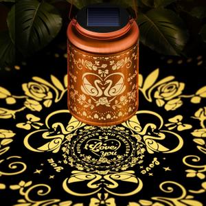 Solar Lanterns Outdoor Waterproof Decorative Garden Solar Lights Outdoor,Hanging Hollow Out Metal Ornaments Decor for Outside Lawn,Patio,Balcony,Yard Unique Gifts for Women Valentine Day Gifts
