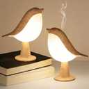 VoMii Bird Desk Lamp Set of 2, Small Table Lamp Cordless Touch Dimmable Night Light with 3 Color Temperature, Rechargeable Decorative Lamps for Bedroom Bedside Nightstand, Desk Decor, Bird Gifts