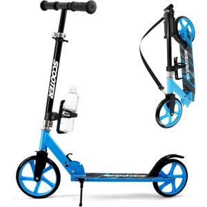 Scooter for Kids Ages 6+, Teens & Adults, Max Load 240 LBS, Foldable Kick Scooter with 8-inch Big Wheels, Kickstand, 3 Adjustable Levels, Rear Brake,