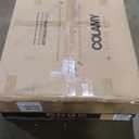 COLAMY Wooden Dining Chairs Set of 2, Modern Fabric Upholstered Kitchen Chairs, Farmhouse Dining Room Chair with Foot Pegs, Camel