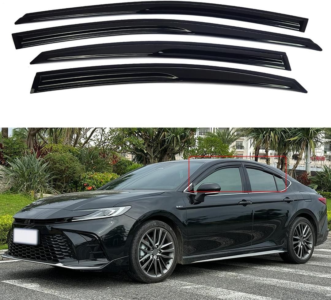 Window Visors for 2025 Toyota Camry SedanRain Guards Sun Shields Window Deflector,Tape-on,Mugen Style,4PCS (for 2025 Toyota Camry Sedan)