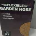 Flexible Garden Hose 50 FT, Ultra Lightweight Water Hoses 50FT w/10 Function Sprayer and 3/4" Brass Fittings, Kink-Free, Sturdy, Abrasion Resistant for Yard, Lawn, Outdoor and Gardening(Black)