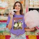 Magical Halloween Shirts for Women Funny Nightmare On Main Street Graphic Tees Spooky Season Casual Short Sleeve Fall Tops Purple (Purple, XL)