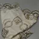 Lace Small Round Tablecloth Doilies Table Topper Scarf Embroidered Farmhouse Table Cloth with Macrame Border for Dresser Wedding Party Placemat Stone 24 inch