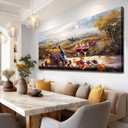hyidecorart Rustic Wine Large Canvas Wall Art Dining Room Kitchen Still Life Painting Vintage Farmhouse Restaurant Decoration Colorful Artwork Prints for Bar Living Room Posters Landscape Wall Decor