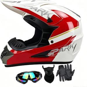Youth Adult Dirt Bike, ATV, Motocross Helmets DOT Approved | Fast-Release Buckle, Lightweight, Fit Off-Road, BMX, Motorcycle with Goggles, Gloves, Face Shield for Kids Adults, Size: Small