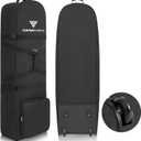 Golf Travel Bags for Airlines with Adjustable Support Rod and Detachable Shoulder Straps, Hard case Top Soft Foldable Golf Club Travel Covers