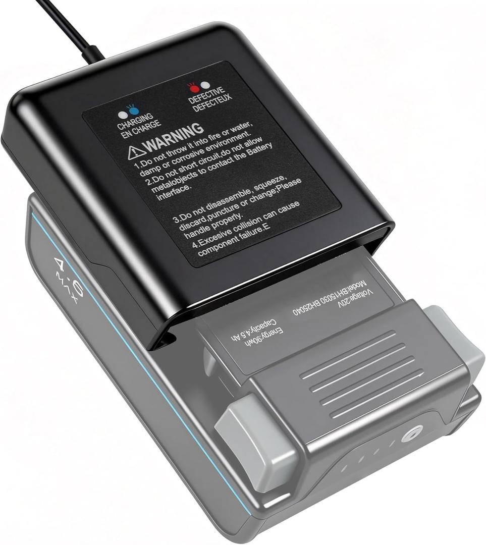 Fast Charger for Hoover ONEPWR Batteries with a Flashing LED Indicator Compatible with Hoover Battery Models BH15030, BH25030, BH25040, and BH15260PC Series Battery