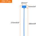 MECCANIXITY 250pcs Marker Cable Zip Ties, 8 Inch Self-Locking Nylon Labels Zip Tie Wraps, Wire Tags Ties Straps for Indoor and Outdoor, 1/8",Blue
