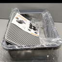 Cat Litter Box Stainless Steel Enclosure, Comfortable Space for Large Cats and Kittens, Easy to Clean Smooth Surface, Durable Metal Build with Cover, Litter Pad, Footboard and Shovel (Dark Gray), 23.2"L x 15.7"W x 12.2"H