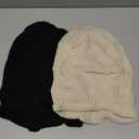 Senker Fashion Beanie Hats for Women, Winter Slouchy Knit Beanies Warm Fleece Lined Chunky Oversized Skull Cap Gifts (Black Beige)