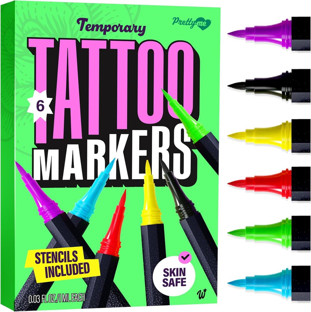 Pretty Me Temporary Tattoos Markers - Henna Body Tattoo Kit for Girls & Adults - Skin Pens for Teen Girl Gifts Trendy Stuff - 12 + Year Old - Cool Birthday Gift Ideas Teens 12 13 14 15 16 17 18 Tween