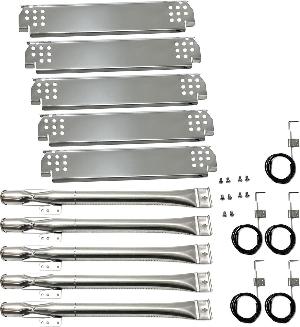 Direct Store Kit DG280 Replacement for Home Depot Nexgrill 720-0830H, 5 Burner 720-0888 720-0888N 720-0888S Gas Grill, Grill Burner, SS Heat Plate, Grill Igniter Kit, Nexgrill Replacement Parts, 5pack