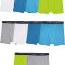 Fruit of the Loom Boys' and Toddler Boxer Briefs, Tag Free & Breathable Underwear, Multipacks, 10 Pack-Assorted Colors, Size: L