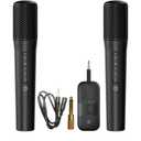 TAZATA Wireless Microphones System,Dual Handheld Microphone with Rechargeable Receiver, for Karaoke, Speech, Wedding, Church, PA System,Outdoor Events,Party Gifts