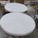 BTExpert 32" Round 43" Bar Height White Granite Plastic Folding Table Portable Commercial Table Banquet Card Coffee Dining Cocktail Table for Wedding Party Event Home Kitchen Outdoor Set of 2