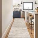 3x10 Washable Hallway Runner Rug - Indoor Modern Abstract Kitchen Carpet with Non Slip Backing Home Decor Long Rugs for Bedroom Laundry Entryway Ultra Soft Floor Mat for Bathroom 3x10 Beige