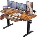 Marsail Electric Standing Desk with Sedentary Reminder, 55 * 24 Inch Standing Desk Adjustable Height, Stand up Desk for Home Office Furniture Computer Desk Memory Preset with Headphone Hook (Black)