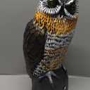 Ruolan Plastic Owl,Brid Owl with Flashing Eyes&Frightening Sound for Garden Yard Outdoor