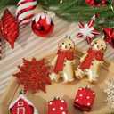 SHareconn 65pcs Christmas Tree Ornaments Set, Shatterproof Christmas Gingerbread Man Balls Bulk Gift Boxes, Hanging Plastic Decorative Baubles for Xmas Trees Decorations, Holiday Party, Red White (65CT)