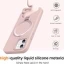 Soft Liquid Silicone Case for iPhone 12/12 Pro with Magnetic Invisible Stand, Military Grade Shockproof Protection, Anti-Scratch Microfiber Lining Covers for iPhone 12/12 Pro, Pink