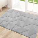 OLANLY Door Mats Indoor, Non-Slip, Absorbent, Dirt Resist, Entrance Washable Mat, Low-Profile Inside Entry Doormat for Entryway (32x20 inches, Grey) (1'8" x 2'8", Grey)