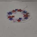 Metal Patriotic Wreaths for Front Door Red White Blue Star 4th of July Wreaths Independence Day Hanging Vintage Rustic Independence Day Welcome Sign for Porch Wall Home Outdoor, 14 Inch
