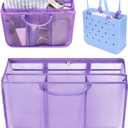 OUTXE Beach Bag Organizer Compatible with Baby Bogg Bag Accessories Inserts, Lightweight Mesh Insert Divider Pouch for Small Bogg Bags, Beach Tote Bags Insert for Organizing (Medium, #6-Purple)