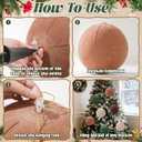 8 PCS 8 Inch Large Christmas Inflatable Ball, Outdoor Hanging Ornament Velvet Xmas Balls with 4 Colors, Neutral Christmas Decoration Ball for Yard Lawns Porch Garden Front Door Holiday Decor