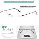 Eyekepper Frameless Reading Glasses Women - Round Rimless Readers Men Black +1.00
