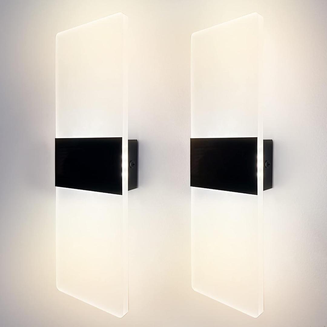 2Pack RV LED Wall Sconce with Switch, 12Volts RV Interior Vanity Light Fixture with Acrylic Lens, LED Bedside Light for RV Motorhome Camper Trailer